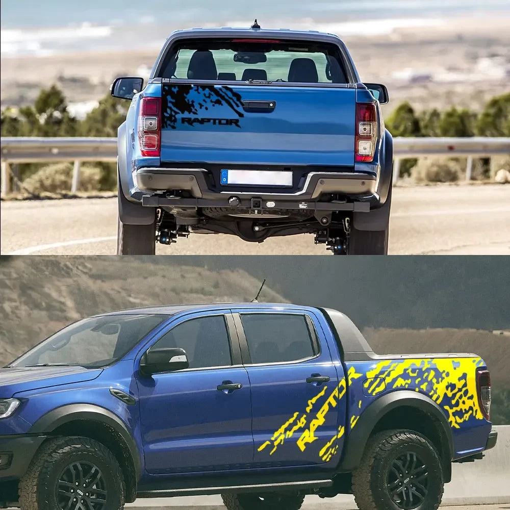 Splash Grunge Body Side Decal for Ford F-150 Raptor / Ranger | 3-Piece Matte Vinyl Kit