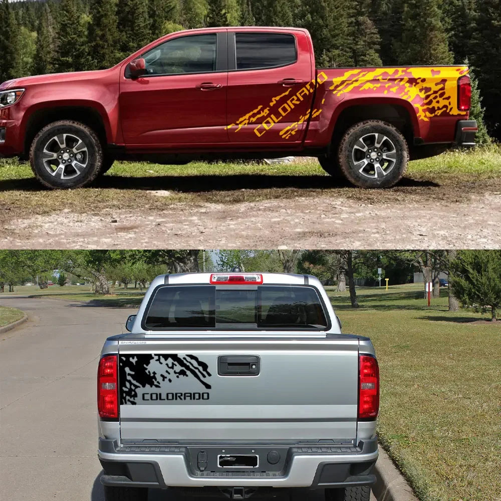 Splash Grunge Body Side Decal for Chevrolet Colorado Z71 | 3-Piece Matte Vinyl Kit