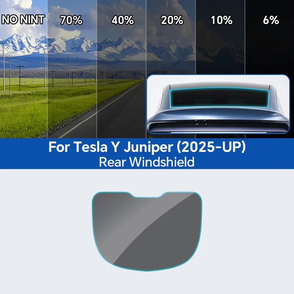 Precut Window Privacy Tint Film for Tesla Model Y Juniper (2025–2026) | Heat & UV Protection