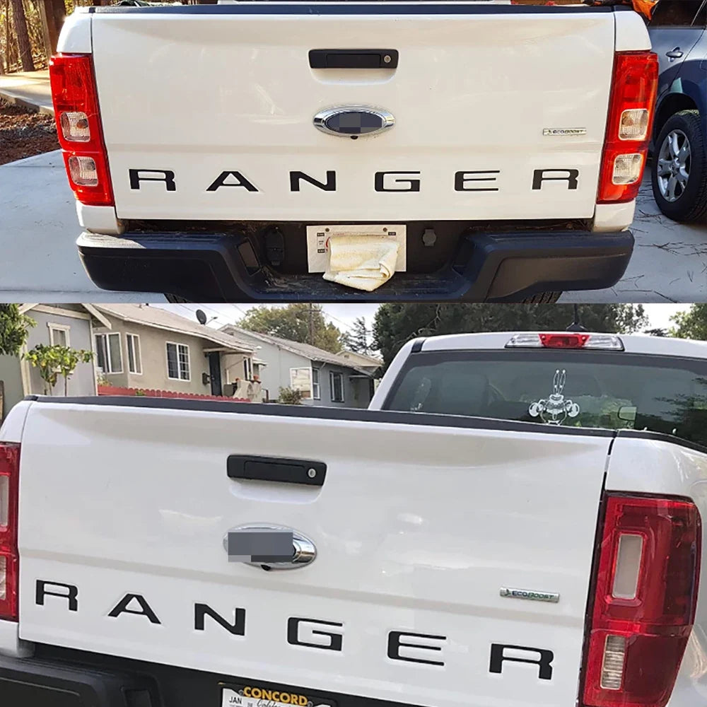 Tailgate Insert & Indent Letter Decal for Ford Ranger (2019–2021) | Vinyl Truck Sticker