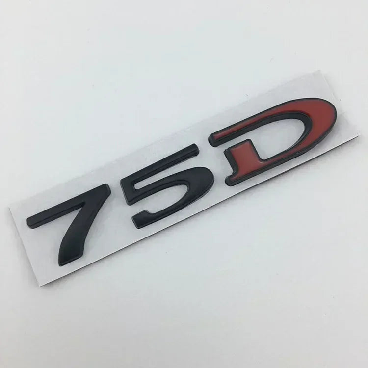 Rear Boot Trunk Tailgate Emblem Badge for Tesla Model 3 / S / X / Y | 75D 85D 90D 100D Sticker