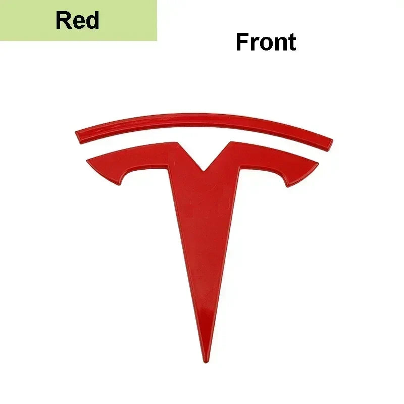 Zinc Alloy Front Hood Logo Sticker for Tesla Model 3 / Model Y | Auto Body Styling Emblem