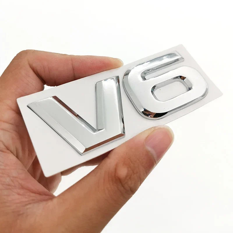 3D V6 Logo Badge Emblem | Universal Auto Decal for Mercedes, BMW, Audi, Ford & More