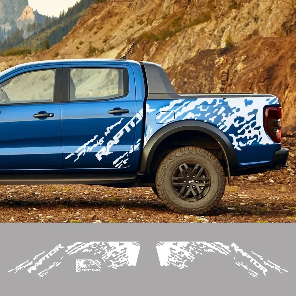 Splash Grunge Body Side Decal for Ford F-150 Raptor / Ranger | 3-Piece Matte Vinyl Kit