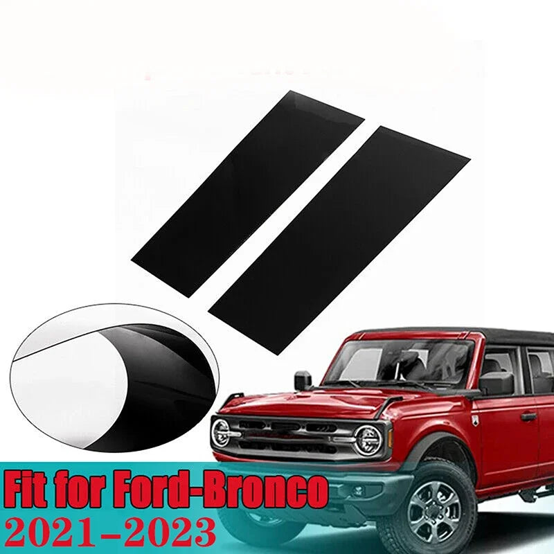 Gloss Black Pillar Post Door Trim Cover for Ford Bronco 4-Door (2021–2023) | Vinyl Sticker Pair