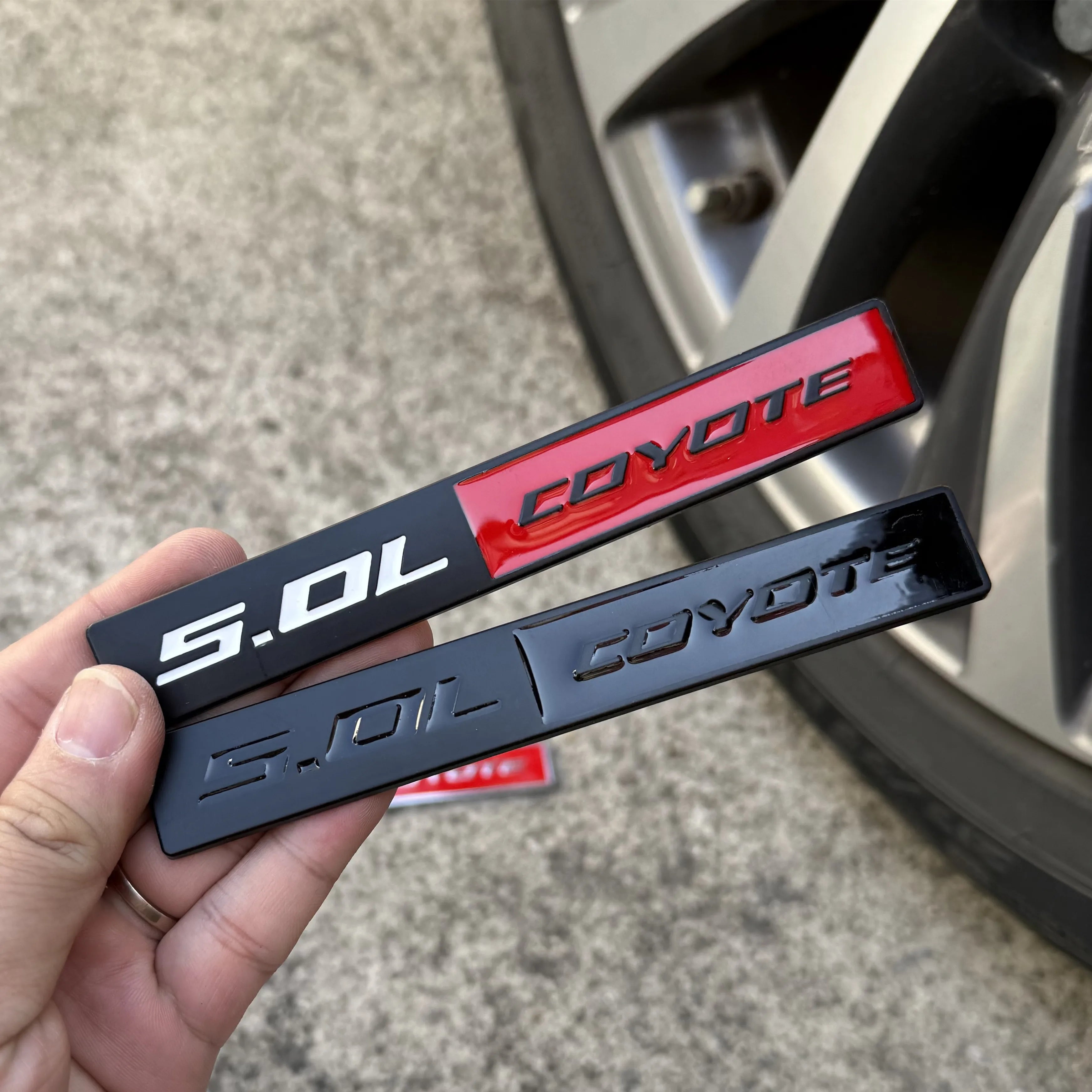 5.0L COYOTE Metal Badge | Trunk & Fender Emblem Sticker for Ford Mustang