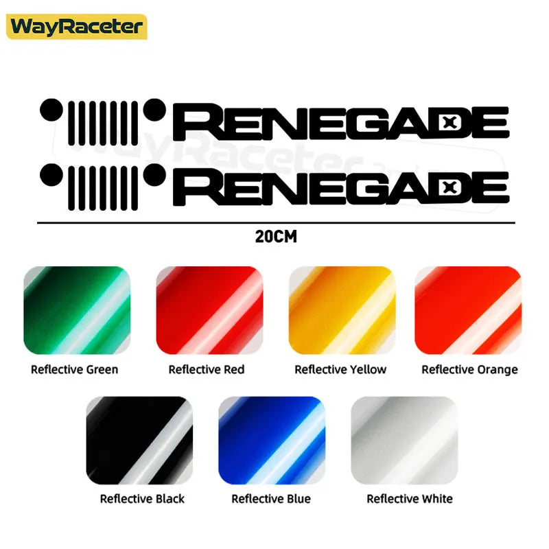 Jeep Renegade Hood & Fender Reflective Decal Kit – Grill Graphic Vinyl | Trailhawk, Sport (2 Pcs)