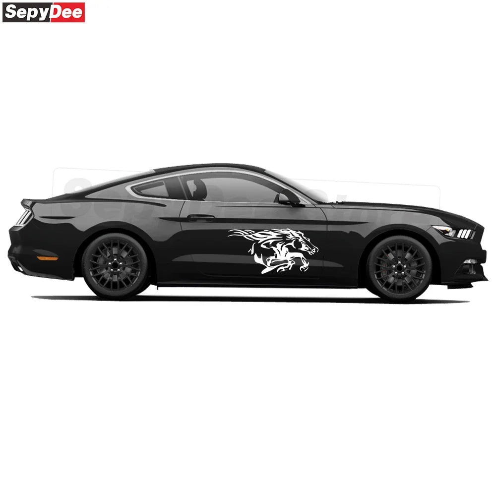 Running Horse Side & Rear Fender Decal | 2-Piece Vinyl for Mustang, Challenger, Porsche & Ford