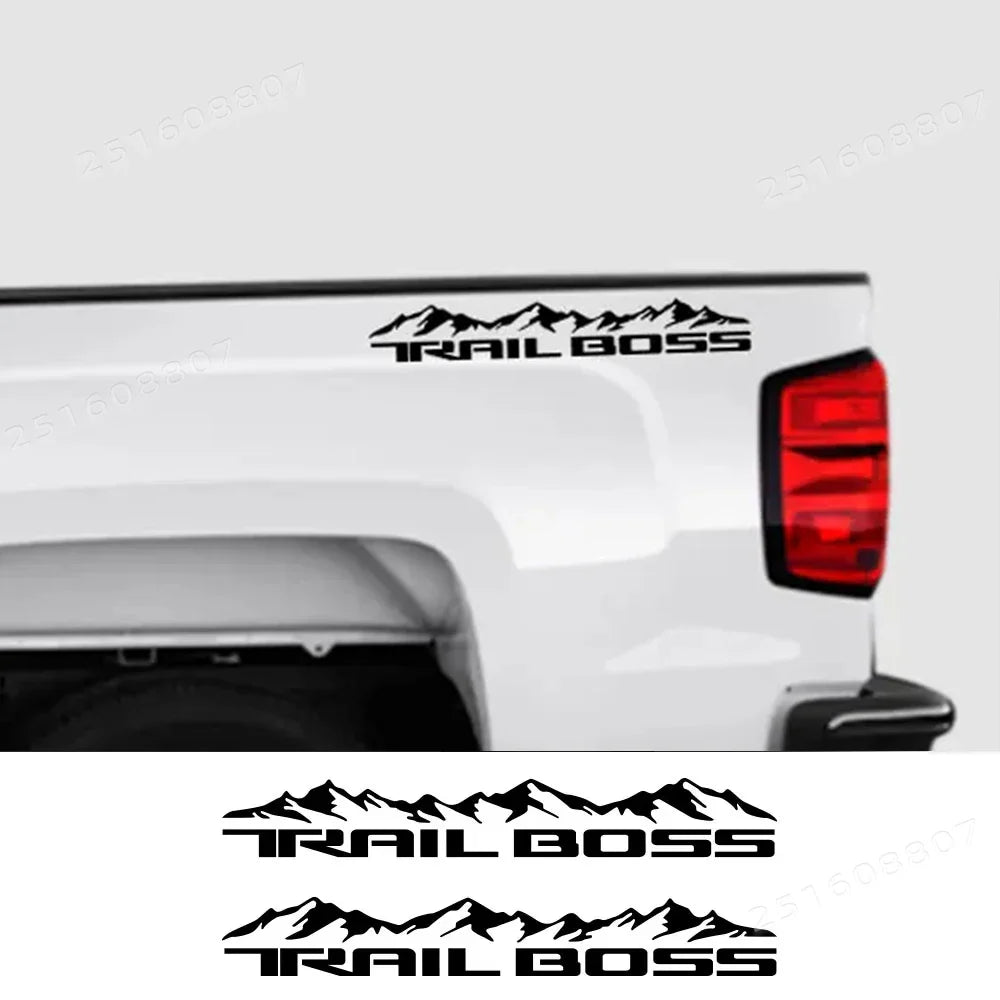 Mountain Body Side Decal for Chevrolet Silverado 1500 Trail Boss | 2-Piece Vinyl Trunk Sticker