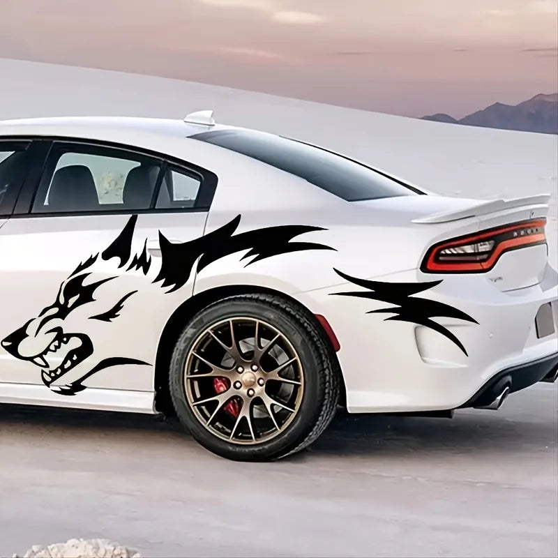 Wolf Side Body Decal | 2-Piece Waterproof Self-Adhesive Vinyl Animal Sticker