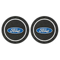 Ford Silicone Anti-Slip Car Coaster / Cup Mat for Focus MK2 / MK3 / MK4 / MK5, Fiesta MK7, Mondeo MK4 & Fusion (1-2 Piece Set)