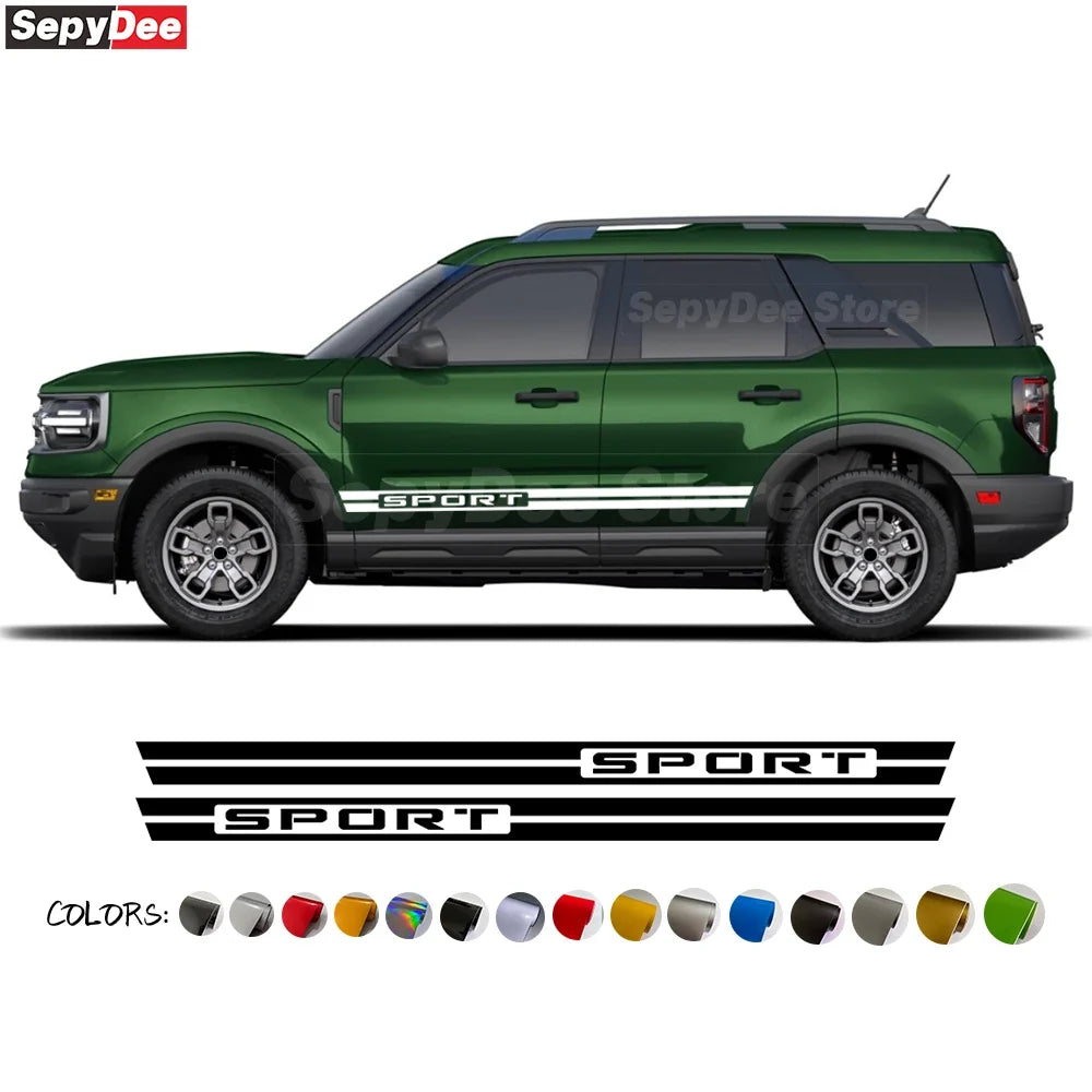 Racing Sport Door Side Skirt Decal for Ford Bronco Sport (2021+) | KK Vinyl Body Sticker