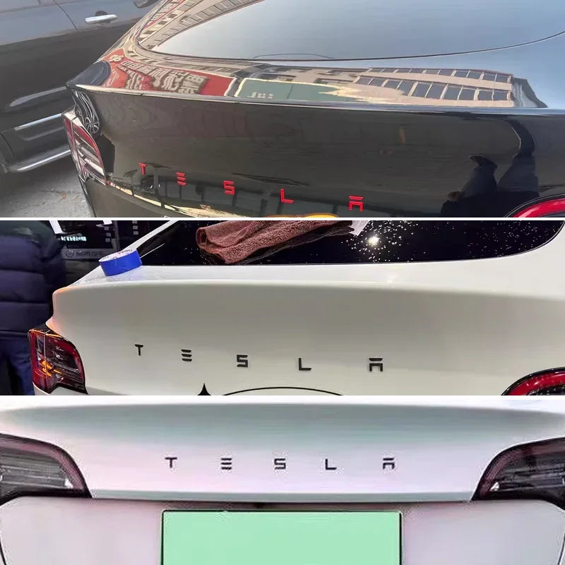 Chrome Tesla Logo Rear Tailgate Emblem Badge | Model 3 / S / X / Y Trunk Sticker Accessory