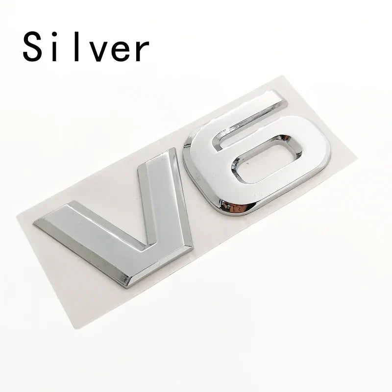 3D V6 Logo Badge Emblem | Universal Auto Decal for Mercedes, BMW, Audi, Ford & More