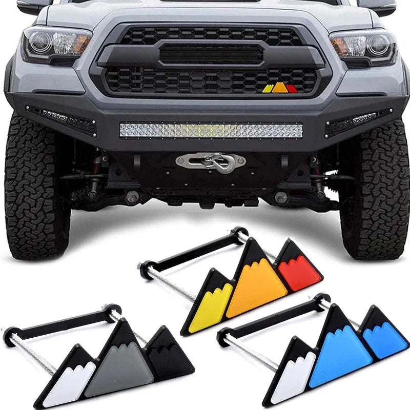 TRD Tri-Color Grille Badge Emblem for Toyota Tacoma / Tundra / 4Runner / Highlander | 3-Piece ABS Set