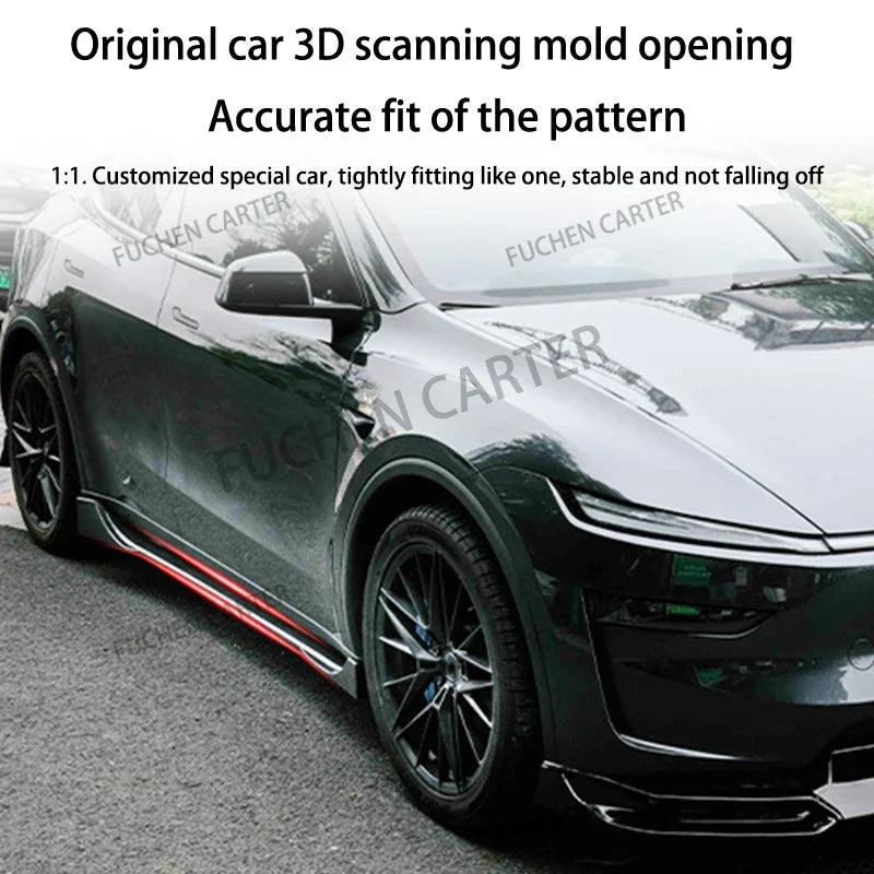 ABS Side Skirt Extension Body Kit for Tesla Model Y Juniper (2025) | Fast Aero Gloss Finish
