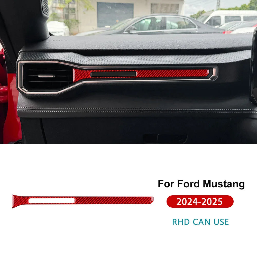 Real Soft Carbon Fiber Interior Trim for Ford Mustang GT / Dark Horse / EcoBoost (2024-2025)