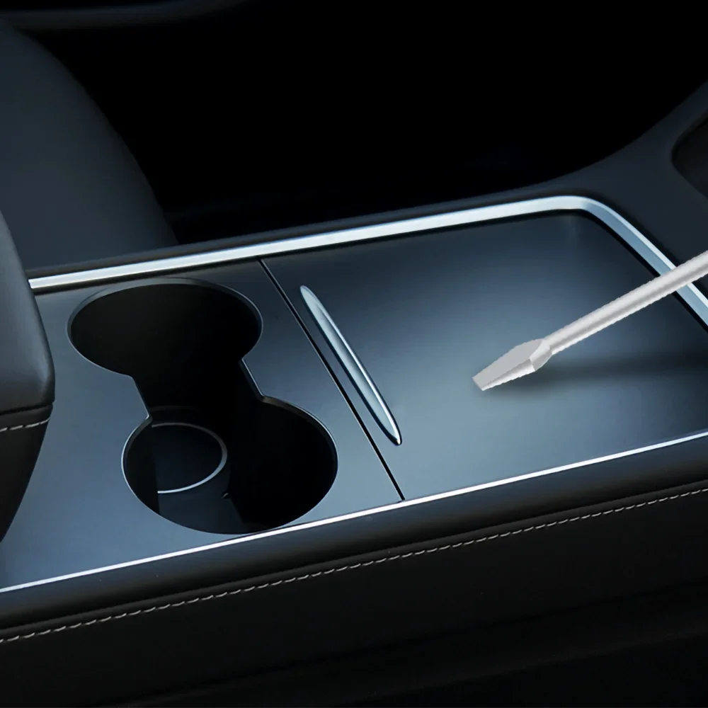 Center Console Panel Sticker for Tesla Model 3 / Model Y (2021–2023) | Wood Grain & Carbon Fiber Film