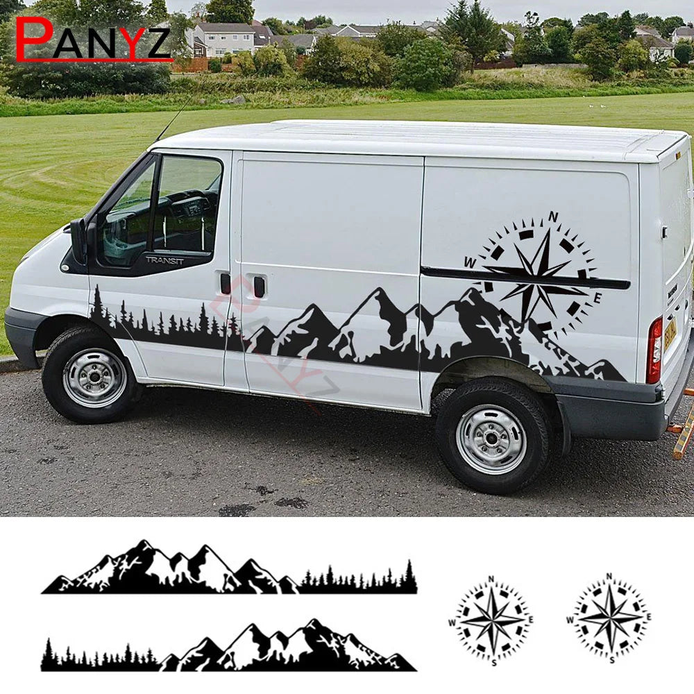 Camper Van / Motorhome Door Graphic Decal for Ford Transit MK6 / MK7 / MK8 | Full-Coverage Vinyl