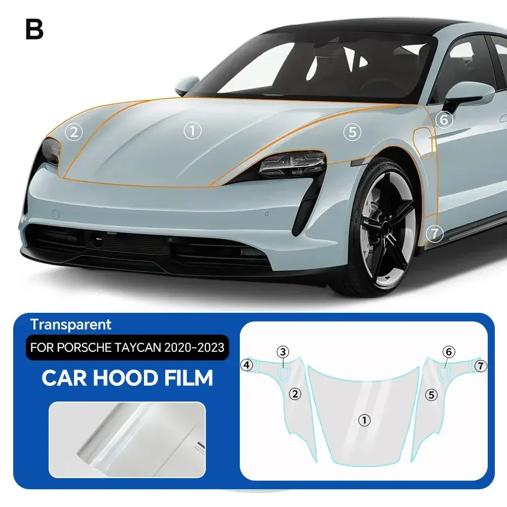 Precut PPF for Porsche Taycan (2020–2023) | 9-Mil TPU Paint Protection Film Clear Bra
