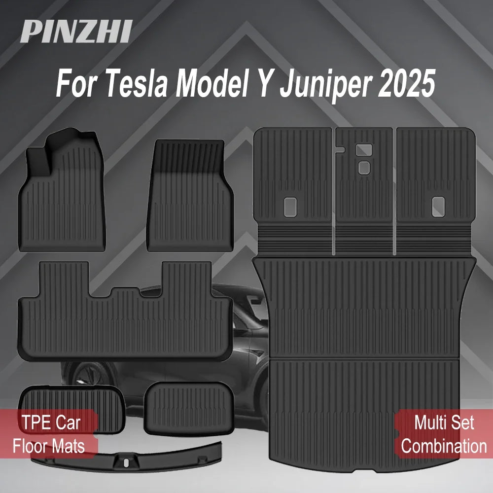 TPE Floor Mats & Luggage Mat for Tesla Model Y Juniper Premium / Performance (2025+) | All-Weather Set