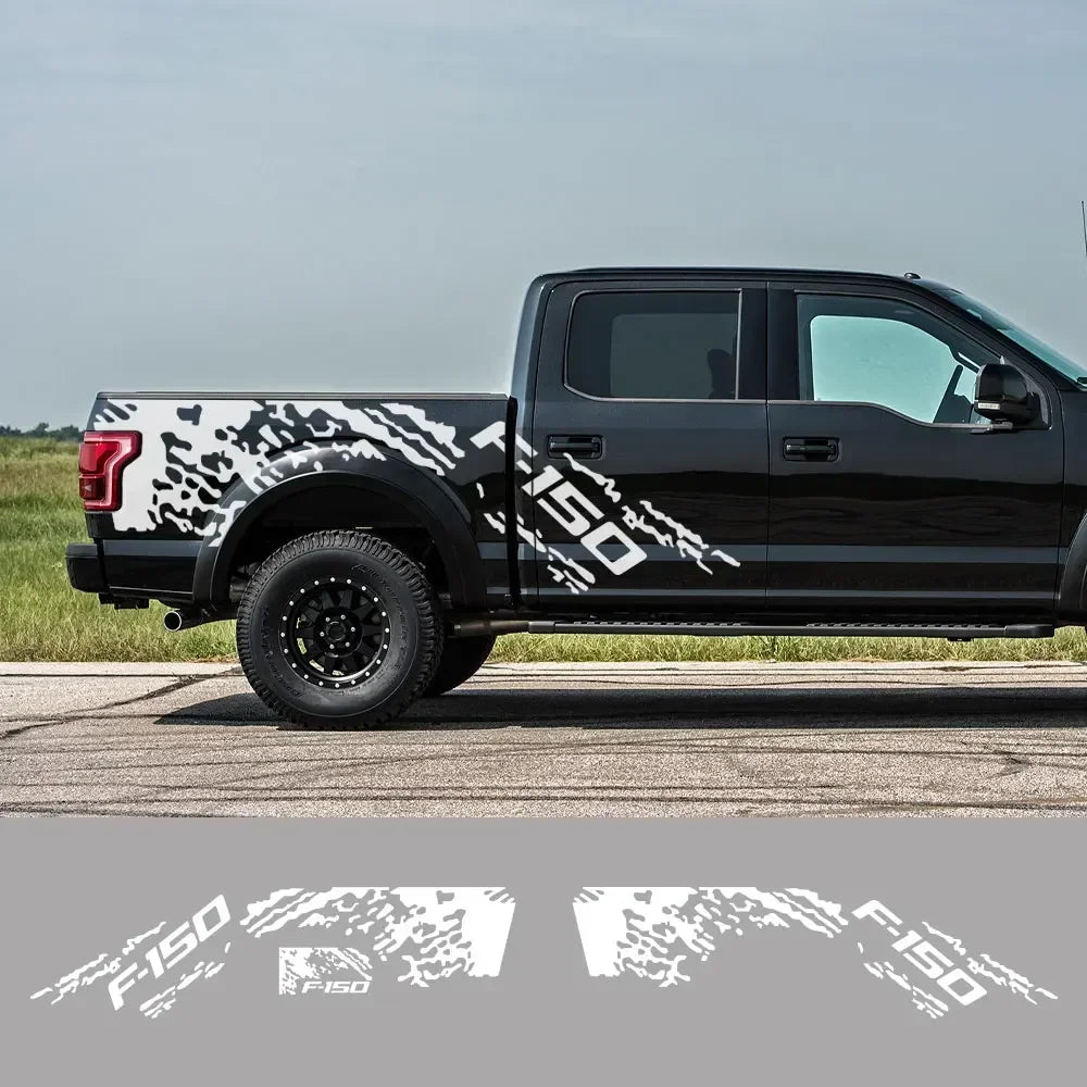 Ford F-150 Raptor Body Side Graphic Kit – Splash Grunge Vinyl Decal Set (3 Pcs) | 12 Finishes