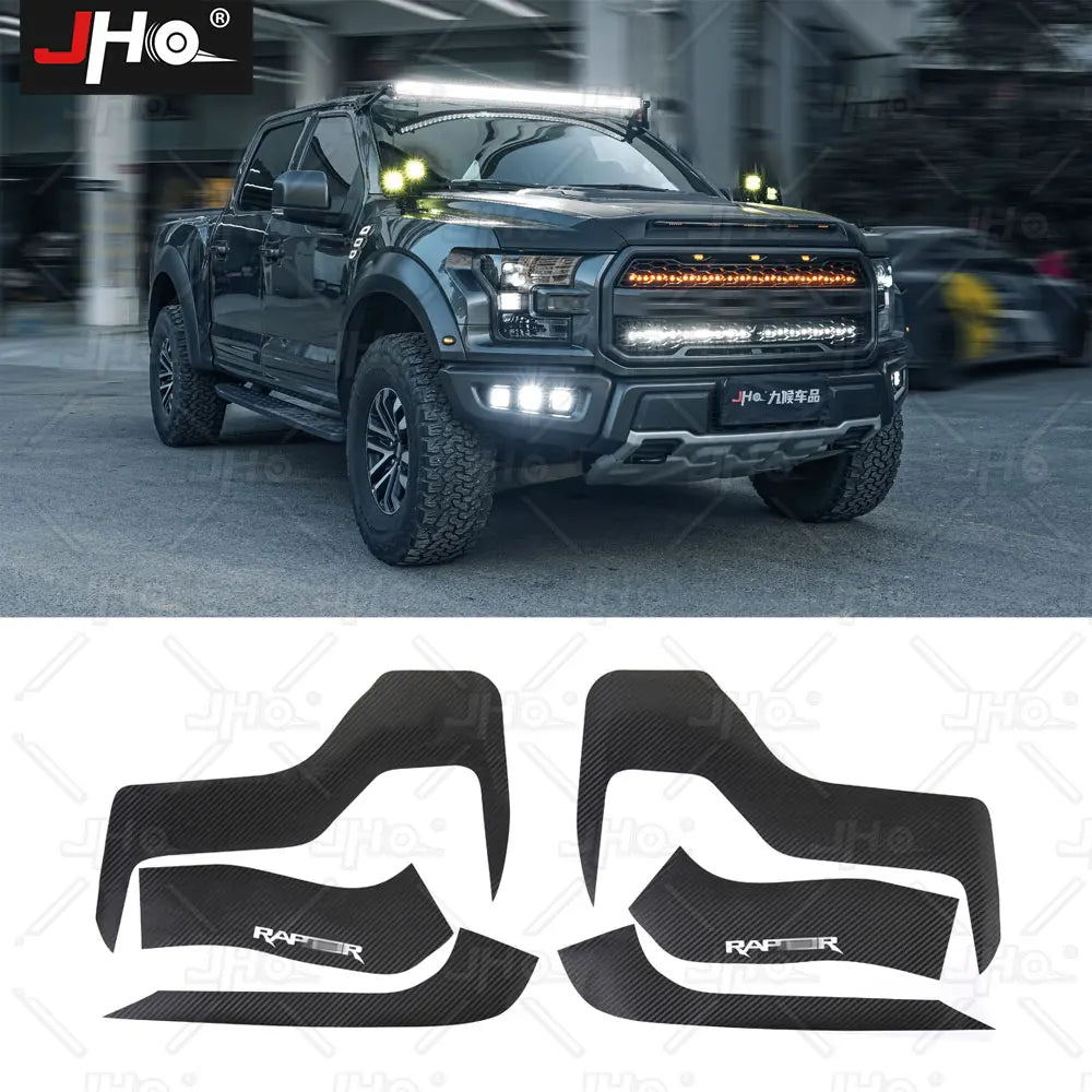 JHO Gradient Carbon Grain Headlight & Tail Lamp Decal for Pickup Trucks | Vinyl Trim