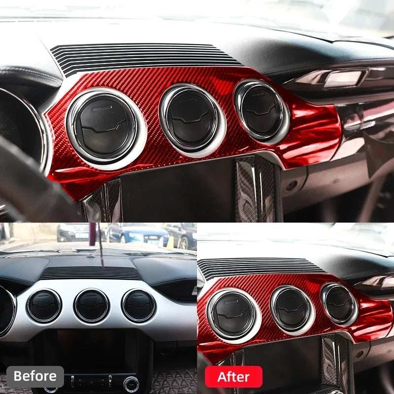 Carbon Fiber Dashboard Panel Trim for Ford Mustang GT (2015-2021) | Interior Decal Kit
