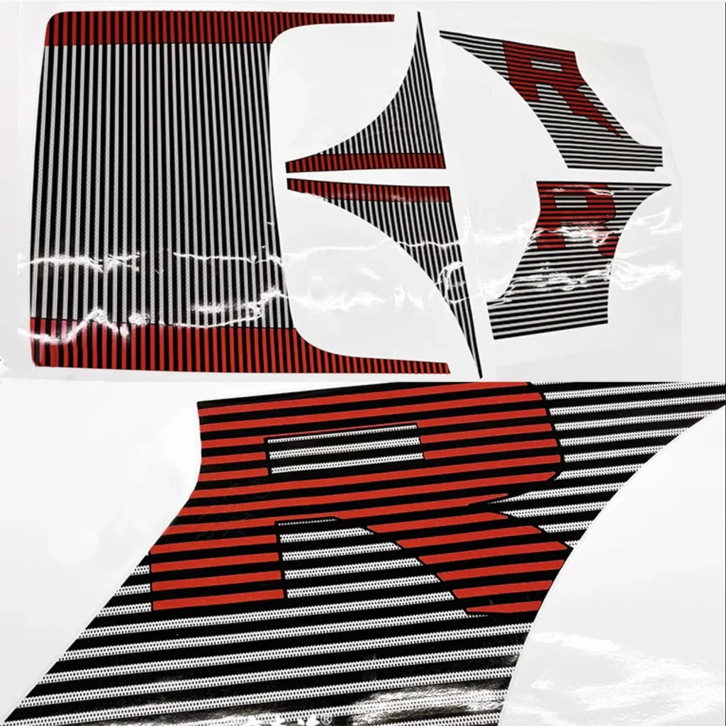 Sport R Bedside & Hood Stripe Decal Kit for Ford F-150 Raptor (2024) | Matte Black + Red Precut Vinyl