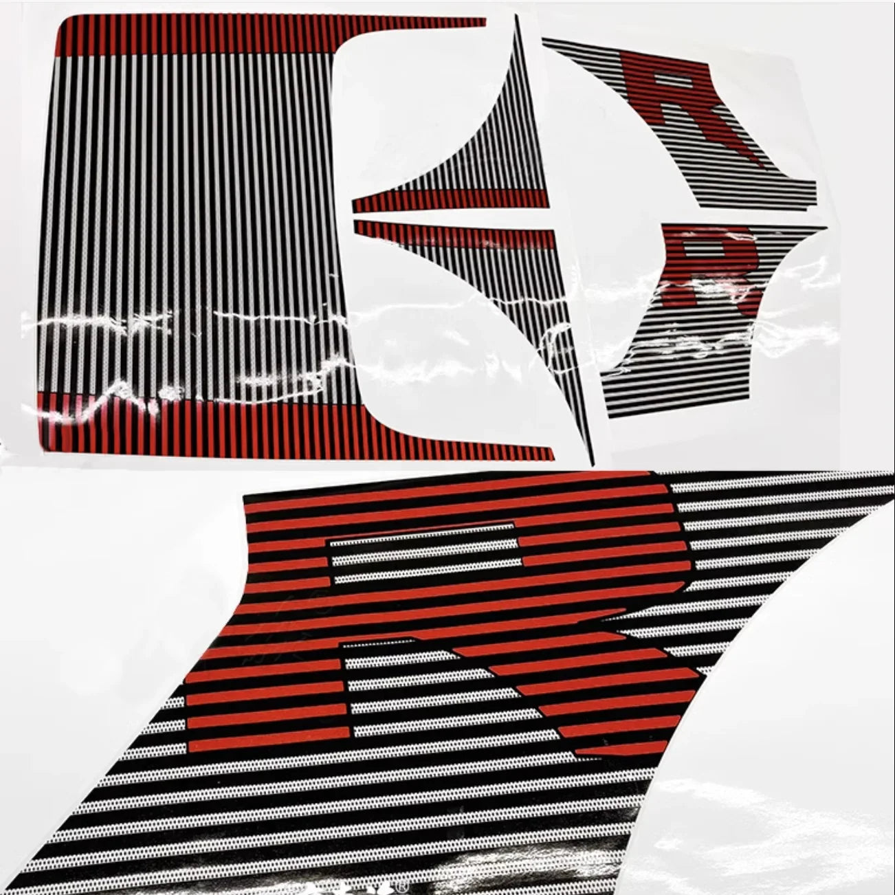 Sport R Bedside & Hood Stripe Decal Kit for Ford F-150 Raptor (2024) | Matte Black + Red Precut Vinyl