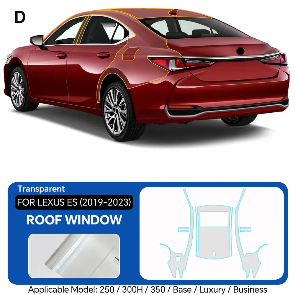 Precut PPF for Lexus ES 250 / 300h / 350 (2019–2023) | TPU Paint Protection Film Clear Bra