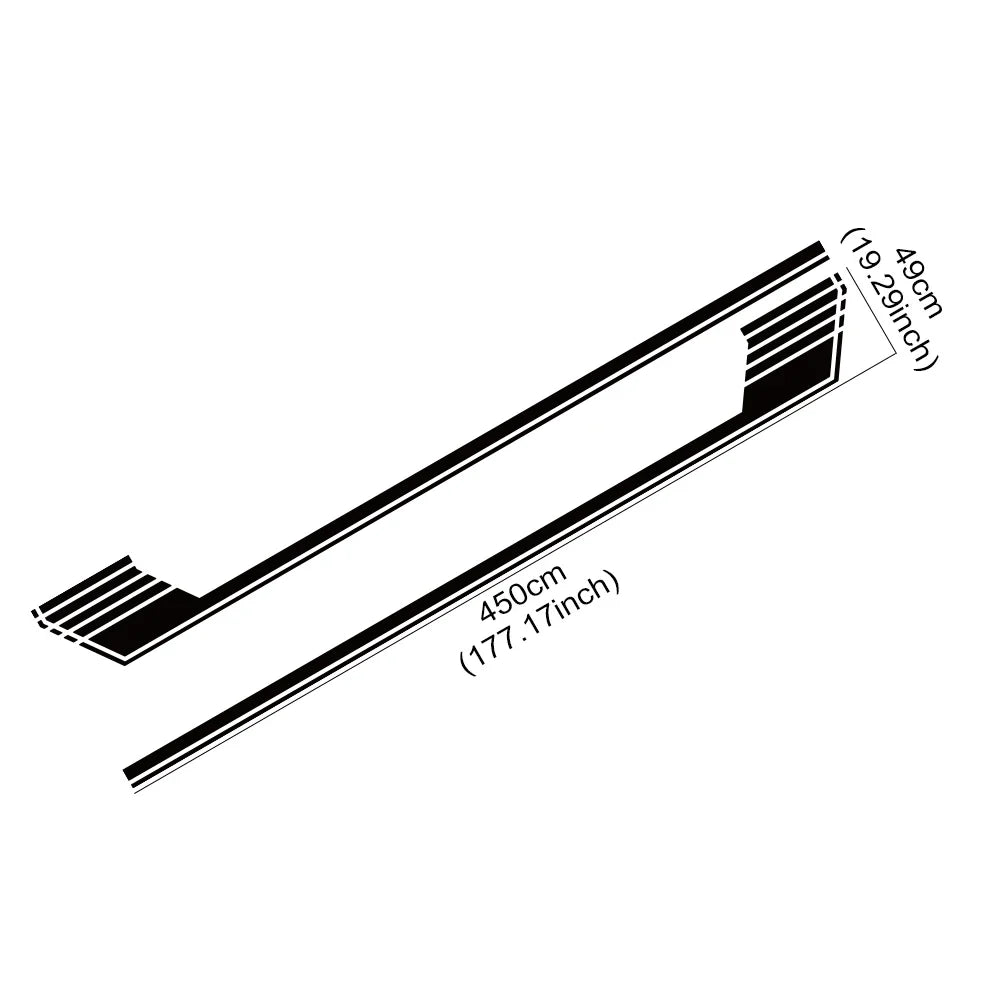 Long Side Door Skirt Stripe Decal for Ford F-150 Raptor | Self-Adhesive Vinyl Kit