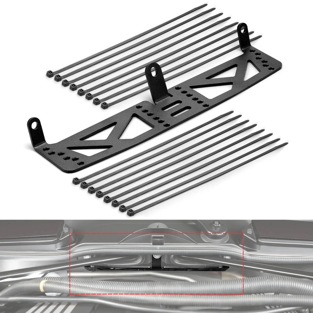 BMW E81 / E82 / E87 / E88 1 Series & E90 / E91 / E92 / E93 3 Series Steel Wiring Harness Mounting Bracket Kit for Cowl Delete Engine Bay (2005 - 2013)