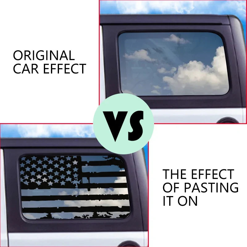 USA Flag Rear Window Decorative Decal for Jeep Wrangler (2021–2024) | Vinyl Cover Sticker