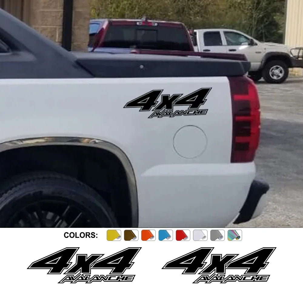 4x4 Rear Bed Side Decal for Chevrolet Avalanche | Pickup Truck Vinyl Graphic Sticker