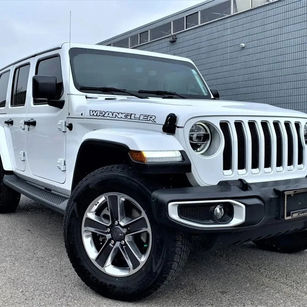 Jeep Wrangler Hood & Side Vinyl Decal – Motor Graphic Bonnet Sticker | JK, JL, TJ, Unlimited