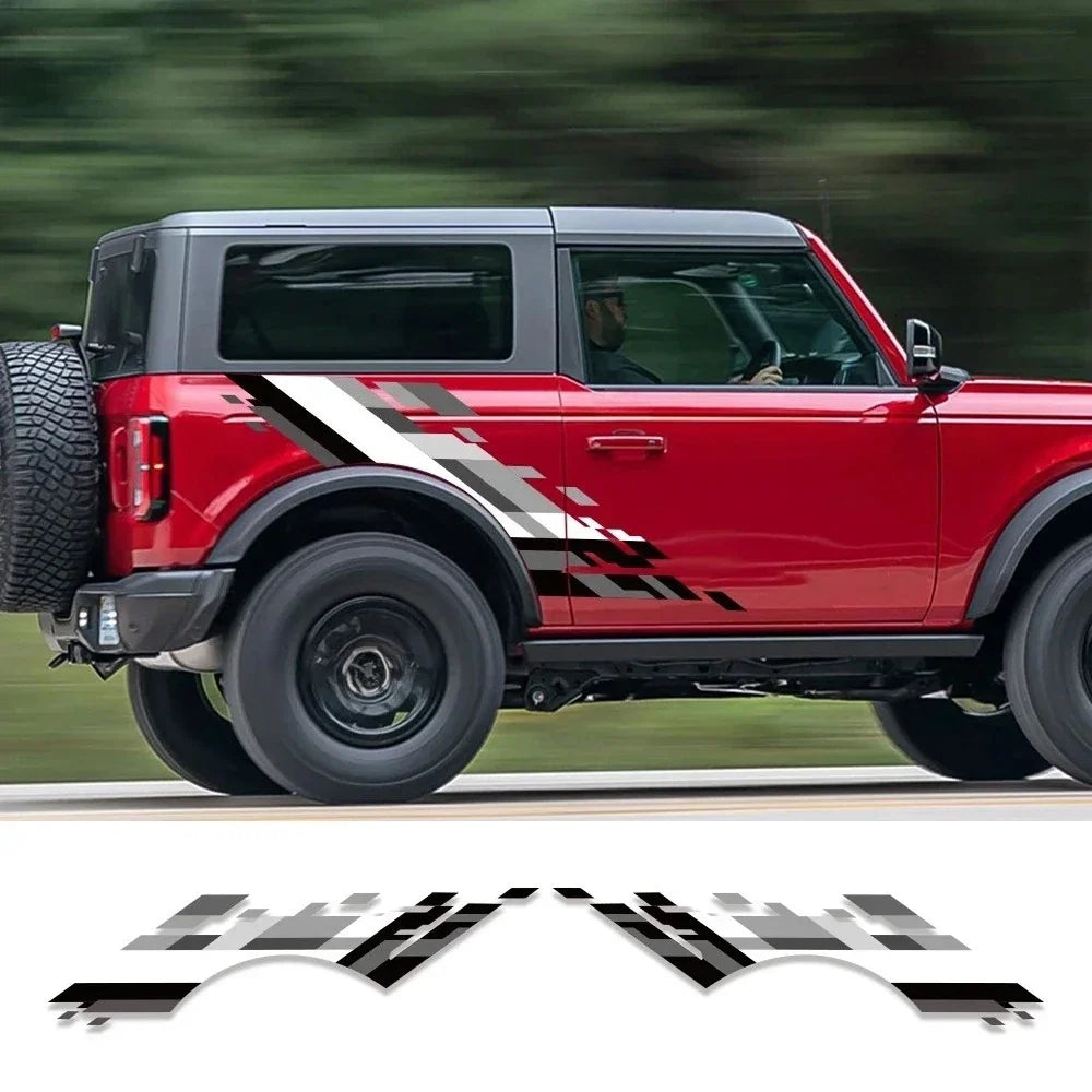 Racing Sport Body Side Vinyl Decal for Ford Bronco SUV | Hardcore Off-Road Graphic Sticker