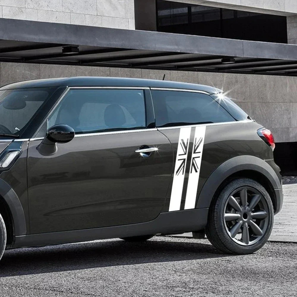 Union Jack Door Side Stripe Decal for Mini Cooper S (R55, R56, F55, F54, F60, R57, R59) | England Flag Vinyl