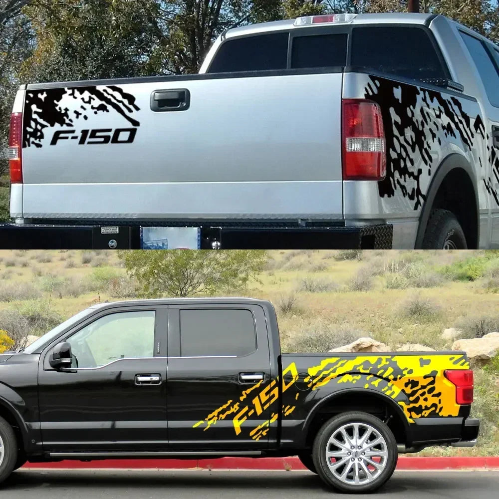 Ford F-150 Raptor Body Side Graphic Kit – Splash Grunge Vinyl Decal Set (3 Pcs) | 12 Finishes