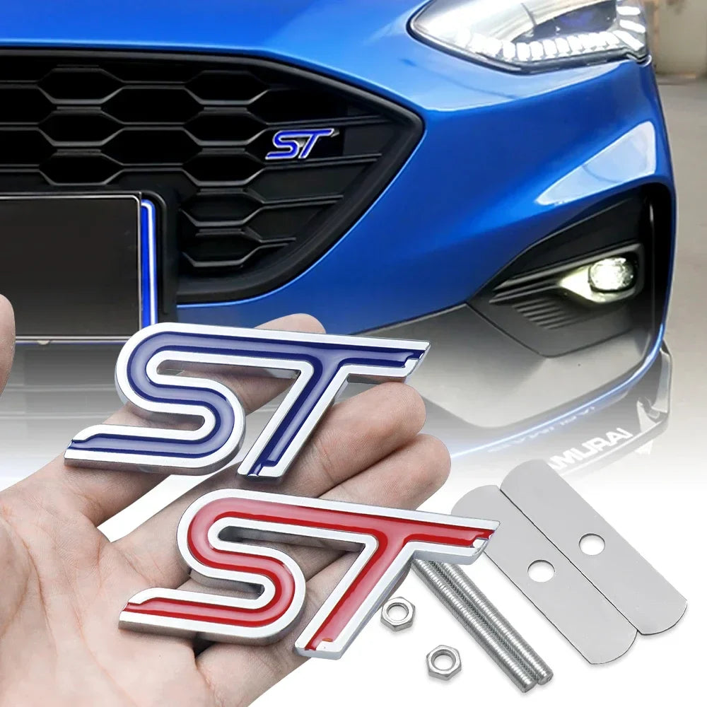 Aluminum Alloy ST Emblem | Grille, Body & Trunk Sticker for Ford ST Models