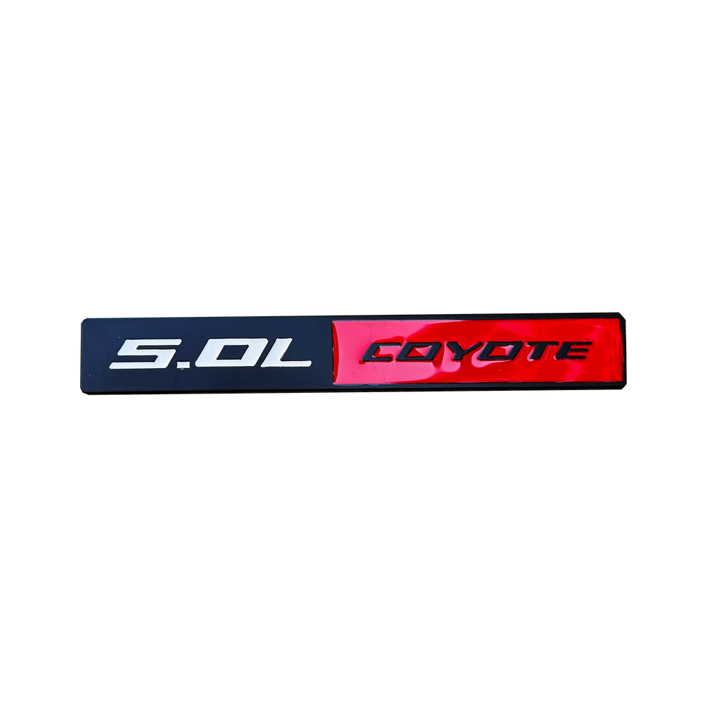 5.0L COYOTE Metal Badge | Trunk & Fender Emblem Sticker for Ford Mustang