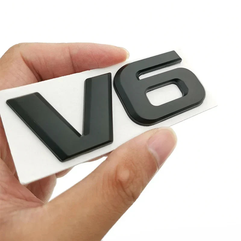 3D V6 Logo Badge Emblem | Universal Auto Decal for Mercedes, BMW, Audi, Ford & More