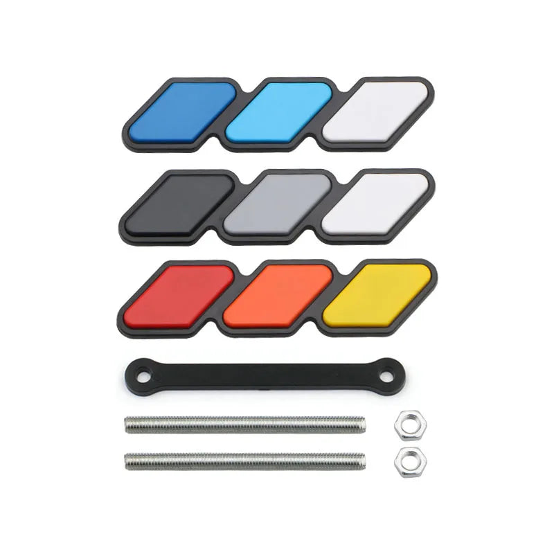 TRD Tri-Color Grille Badge Emblem for Toyota Tacoma / Tundra / 4Runner / Highlander | 3-Piece ABS Set