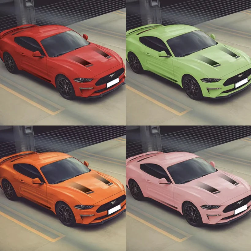 Gradient Hood Stripe & Waistline Decal for Ford Mustang (2018–2021) | Sport Modified Vinyl Graphics