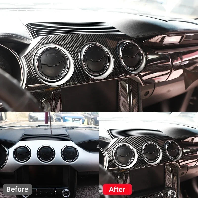 Carbon Fiber Dashboard Panel Trim for Ford Mustang GT (2015-2021) | Interior Decal Kit