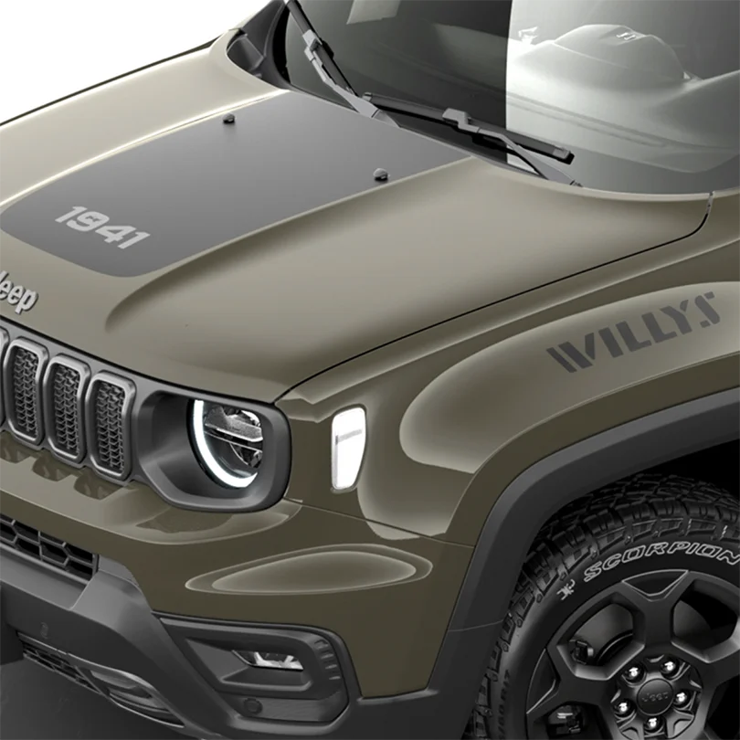 1941 Heritage-Style Hood Scoop Decal for Jeep Renegade (2016–2025) | Precut Vinyl Graphics