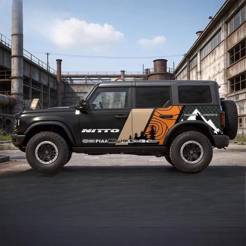 Customized Fashion Sport Vinyl Decal Kit for Ford Bronco | Full-Body PVC Modification Wrap