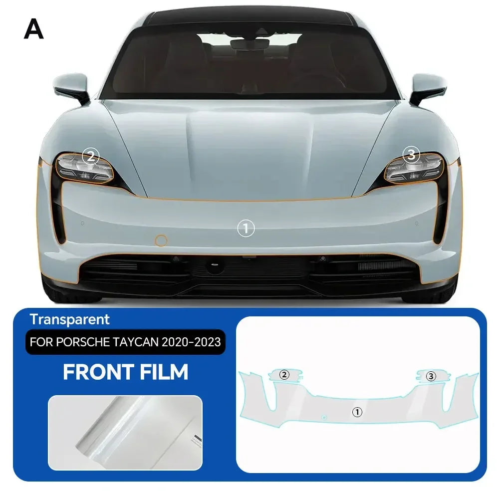 Precut PPF for Porsche Taycan (2020–2023) | 9-Mil TPU Paint Protection Film Clear Bra