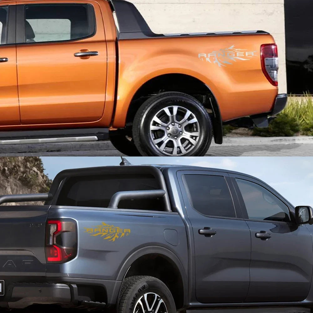 Splash Bed Side Decal for Ford Ranger Raptor XL / XLT / Lariat | 2-Piece Matte Vinyl Truck Graphic