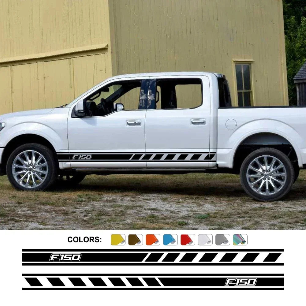 Door Side Skirt Stripe Decal for Ford F-150 Raptor | 2-Piece Pickup Truck Vinyl Graphic